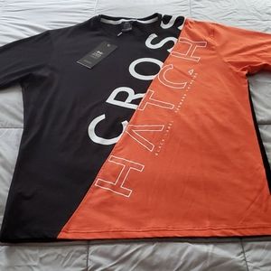 NWT Cross Hatch Diangle Split Tee Shirt